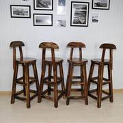 实木吧台椅子时尚创意吧椅，咖啡厅吧台凳酒吧椅，家用靠背高脚椅