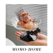 MOMO ins透明高脚杯高颜值创意冰淇淋杯网红下午茶甜点杯