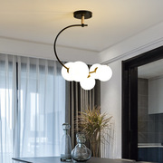 圆形餐厅小吊灯卧室玻璃灯，简约现代客厅北欧吊灯