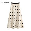 拉夏贝尔/La Chapelle韩版气质波点高腰半身裙女夏季中长款a字裙