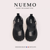 NUEMO法国风潮牌童鞋~女童黑色皮鞋@春季儿童演出鞋~厚底玛丽珍鞋