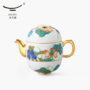 直降 永丰源幸福和鸣4头旅行茶具套装 陶瓷便携式泡茶