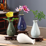 创意哥窑绿萝水培器皿水养，植物容器干花插花花瓶陶瓷桌面客厅摆件