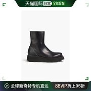 香港直邮emporioarmani男士，皮质防水台靴子