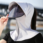 防晒帽女夏季防紫外线骑车电动车，防晒遮脸面罩透气遮阳帽太阳帽子