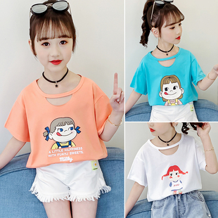 女童t恤短袖2024夏装洋气小女孩潮童装夏季韩版中大儿童半袖
