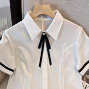 学生装夏装女jk衬衫校服制服，英伦学院风上衣减龄洋气短袖白色衬衣