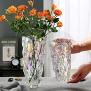 花盆玻璃透明花瓶透明客厅酒店插花玫瑰百合鲜花装饰花器摆件