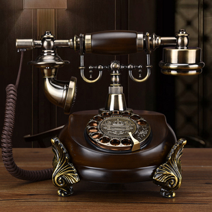 欧式仿古电话机座机家用复古电话机，创意转盘时尚电话老式无线插卡