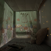 大学生单人床宿舍一体式下铺上铺加密床帘遮光防蚊蚊帐可爱寝室