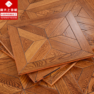 多层实木复合地板橡木拼花地板，美式欧式仿古榆木，地暖e0环保大自然