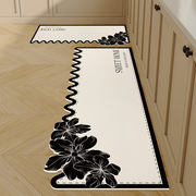 轻奢高级感厨房地垫防滑防油可擦免洗脚垫硅藻泥吸水垫子进门地毯