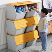 玩具收纳箱家用的翻盖家用整理箱塑料储物箱儿童零食斜开口收纳盒
