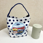 卡通可爱日本糖果女孩波点ins风帆布袋子包包大容量水桶包妈咪包
