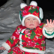 东北大花棉袄儿童冬季棉衣套装，宝宝冬天红色，衣服2024年拜年服女童