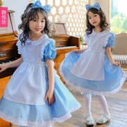 爱丽丝女仆装女佣装儿童表演服装女童公主裙日本童话故事外贸跨境