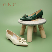GNC仙女风尖头单鞋女平底鞋牛漆皮舒适通勤商场同款