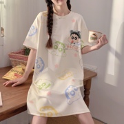 学生卡通睡裙女款短袖纯棉，夏季少女睡衣大码连衣裙夏天家居服