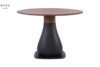 意式极简北美黑胡桃木圆桌北欧圆桌餐桌实木圆餐桌椅组合现代简约
