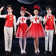 六一儿童合唱服中小学生诗歌朗诵演出服男女童红领巾纱裙表演服装