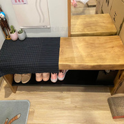 实木换鞋凳家用进门双层实木长凳创意鞋架门口穿鞋凳储物凳鞋柜