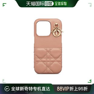 自营｜Dior迪奥女士手机壳粉红羊皮iPhone14Pro15.3*7.6*1.2cm