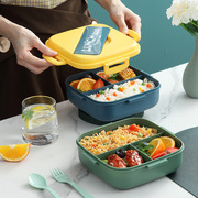 可微波炉加热饭盒学生午餐，盒带餐具便当盒，上班族分格便携餐盒套餐