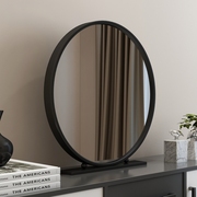 欧式圆形化妆镜台式卧室桌面梳妆台镜 ins风台式镜简约高清圆镜