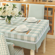 餐桌布布艺桌套椅套桌套套装，美式欧式简约美式现代格子桌套