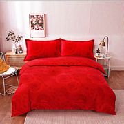 高档纯棉四件套床单被套大红全棉喜庆4件套双人1.8m2米床家纺家用