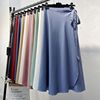 纯色高腰雪纺韩版系带，一片式半身裙，中长款2024a字沙滩裹裙子