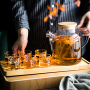 玻璃泡茶壶过滤泡茶杯，耐热加厚花草茶具水，果茶下午茶家用冷水壶