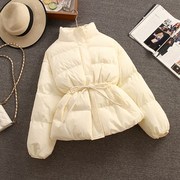 短款棉服女冬季2024年韩系加厚小个子收腰立领面包服外套棉袄