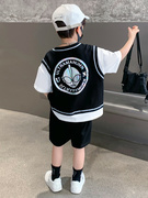 奥特曼衣服儿童装男童夏装，运动短袖套装夏季2022篮球服帅气潮