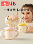 儿童牛奶杯宝宝水杯家用婴儿学饮杯吸管杯玻璃带刻度喝水奶粉专用
