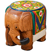 异丽泰国木雕大象摆件一对落地实木凳子客厅木头换鞋凳装饰工艺品