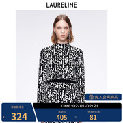 LAURELINE/洛瑞琳秋季女装修身高领花纹针织上衣打底衫