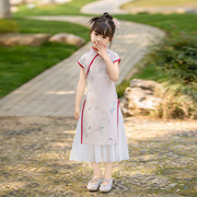 女童夏季短袖旗袍，中国风连衣裙儿童民族裙子，宝宝汉服网红新中式