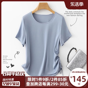 杭州重磅真丝衬衫女桑蚕丝上衣短袖2024年夏季高级感系带小衫