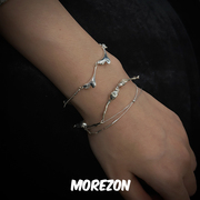 MOREZONmoi iom 0系列潮人简约百搭925银手工制作银饰手链女