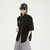 VCR STUDIO春夏设计感衬衫上衣特务绑带短袖西装中性街头外套潮酷