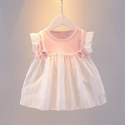 婴儿裙子夏季款宝宝吊带背心裙女宝幼儿衣服公主装小童连衣裙无袖