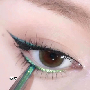 舞台妆眼影笔眼线，胶笔变色龙卧蚕提亮绿色，眼影棒演出彩妆化妆用品