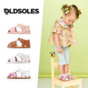 澳洲oldsoles婴儿学步鞋女宝宝鞋子，夏季罗马编织软底防滑儿童凉鞋