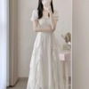 法式白色感(白色感)仙女，连衣裙女夏季2024超仙公主，裙温柔风长裙子女装