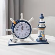 地中海钟表创意时钟摆台摆放式桌面摆件客厅卧室静音家用台式座钟