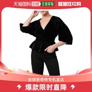 香港直邮潮奢 joe's jeans 女士Mona 天鹅绒裹式短袖上衣