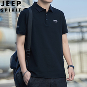 jeep吉普短袖t恤男polo衫，夏季休闲上衣，翻领体恤大码男装半袖202