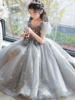 高端女童礼服裙中大儿童公主裙长款钢琴演出服，主持人花童婚纱裙子