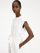 FEVVA 21ss韩国设计师品牌Recto 纯棉圆领垫肩T恤 白色米白薄荷绿